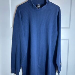 Nike Golf Mens Large Long Sleeve Mock Neck Shirt Navy Golf Outdoor 5192